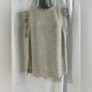 DR2 Animal Print Ruffle Sleeve Blouse - Black and White